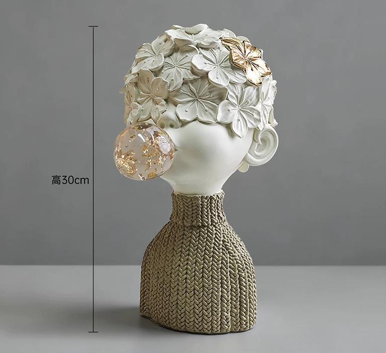 Statua Bambola Soffia Bolle Arte Astratta, Decorazione Soggiorno, Artigianato Decorativo Scultura in Resina, Accessori Decorazione Casa
