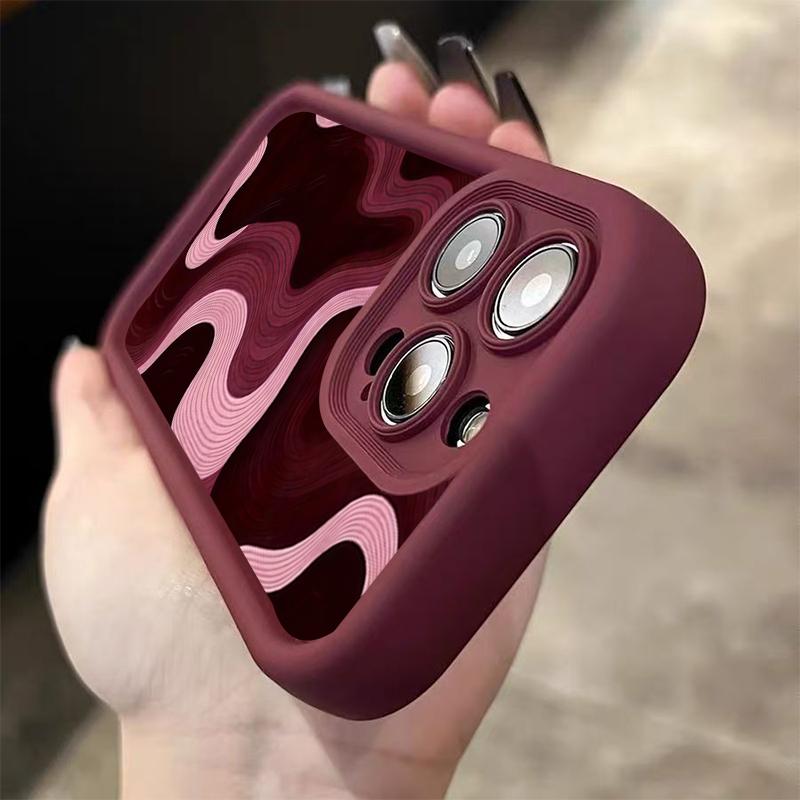 Wine Red High Bamboo Red Stripes Phone Case For iPhone 17 16 15 14 13 12 11 Pro Max Air X XR XSMax 78 Plus MINI SE2 Soft Cover