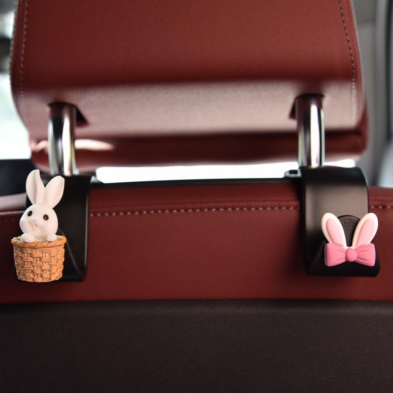 

Plastic Cartoon Rabbit Car Seat Back Hook For Carrying Items StyleF