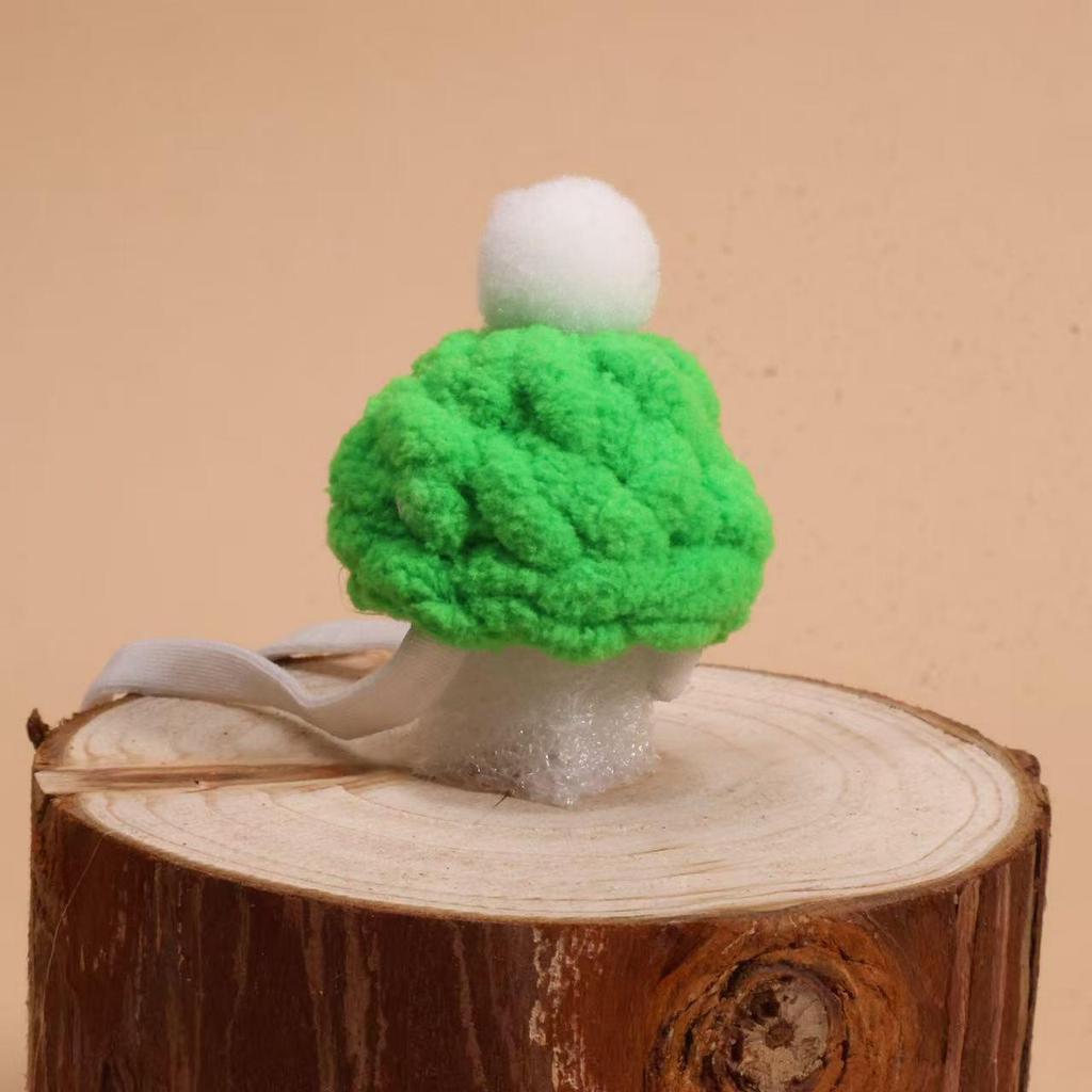 Christmas Goose Figurine Set with Hand-Crocheted Mini Pet Hats