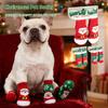4Pcs/set Christmas Deer Snowman Pet Knitted Socks Winter Warm Indoor Wear Slip On Paw Protector Small Dogs Cat Socks Shoes