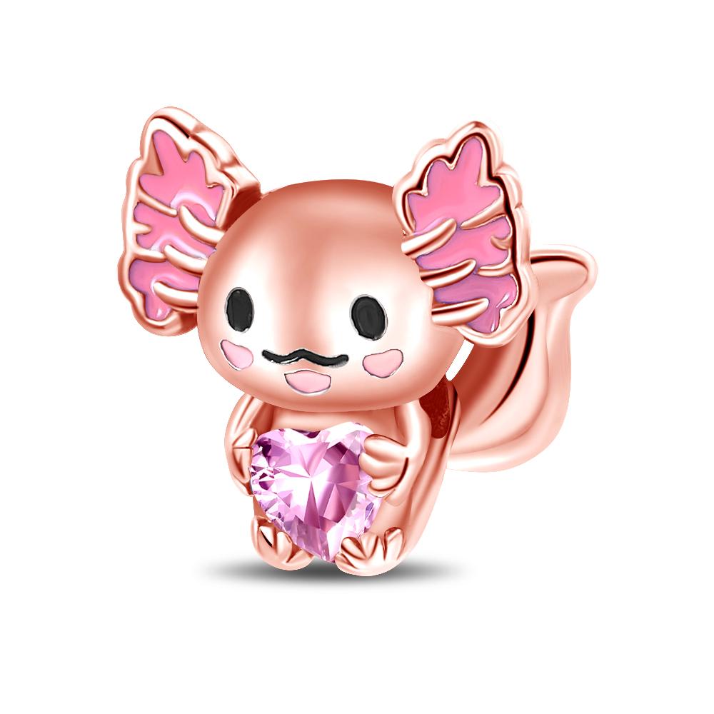 Koperen, echt roségouden, roze octopus, zomerschildpad, hartvormige hanger, geschikt voor originele armbanden, kettingen, armbanden voor meisjes