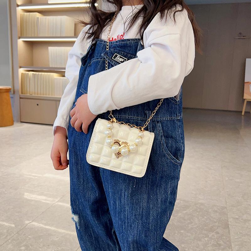 Mini small bag 2025 new pearl hand bag little princess style texture bag foreign style square chain messenger bag tide