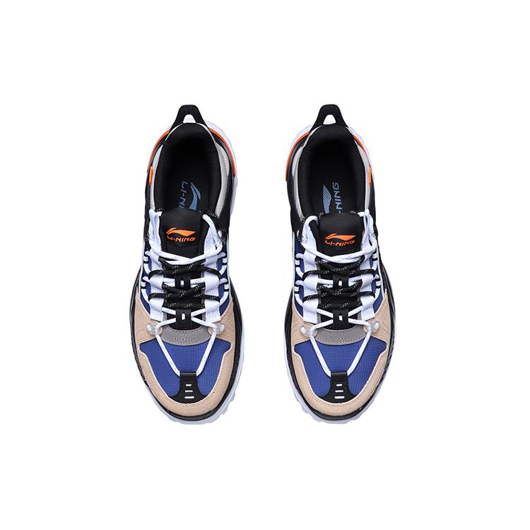 Li Ning Abrasion Resistant Thermal Low top Running Shoes Unisex Blue Apricot Black AGLR011-3