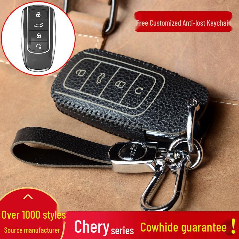 Chery Key Case: Genuine Cowhide for Tiggo 9/3/5/8 Plus, Arrizo 5/7, and Exeed Yaoguang