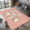 Cute Lop-Eared Rabbit Pattern Area Rug Cartoon Animal Carpet Non-Slip Floor Mat for Living Room Bedroom