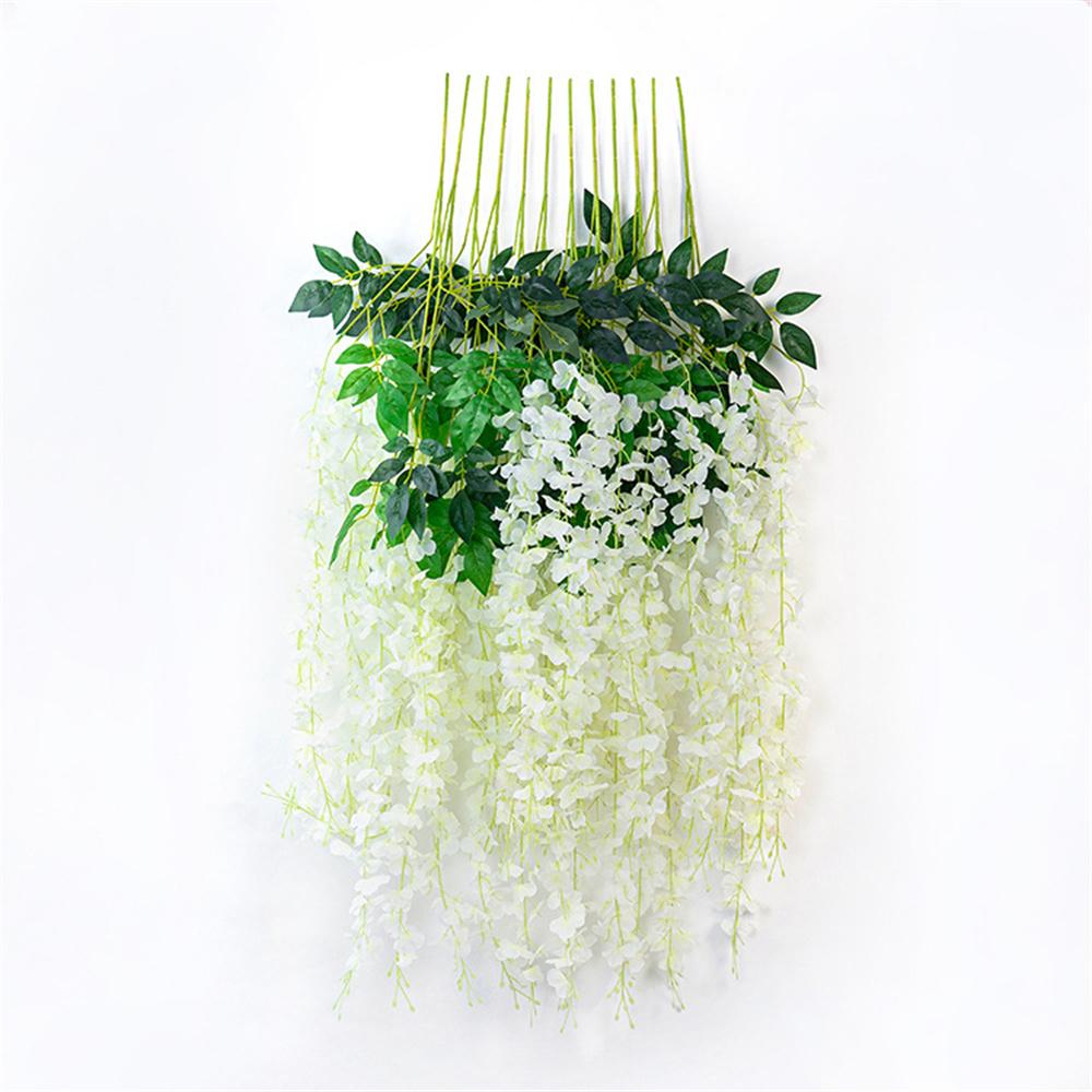 Wedding Decor Ceiling Decoration Vine Artificial Silk Fake Flower Garland Vine Wisteria Leaf Hanging Simulation Wisteria Flowers