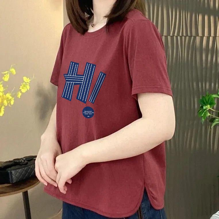 Mother s Summer Printed T-Shirt: Plus Size, Loose, Slimming, Age-Reducing, Fashionable Short-Sleeve Top. 3XL