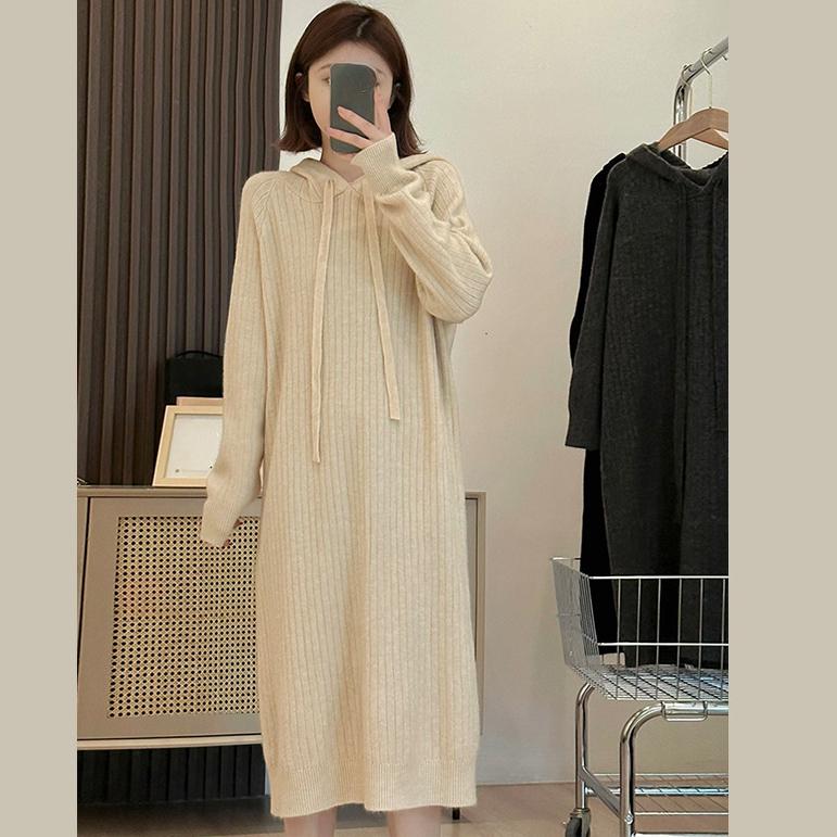 

DIMANAF 2024 зимнее платье больших размеров, осеннее женское однотонное пальто со шляпой, свитера, вязаный модный повседневный стильный свободный свитер