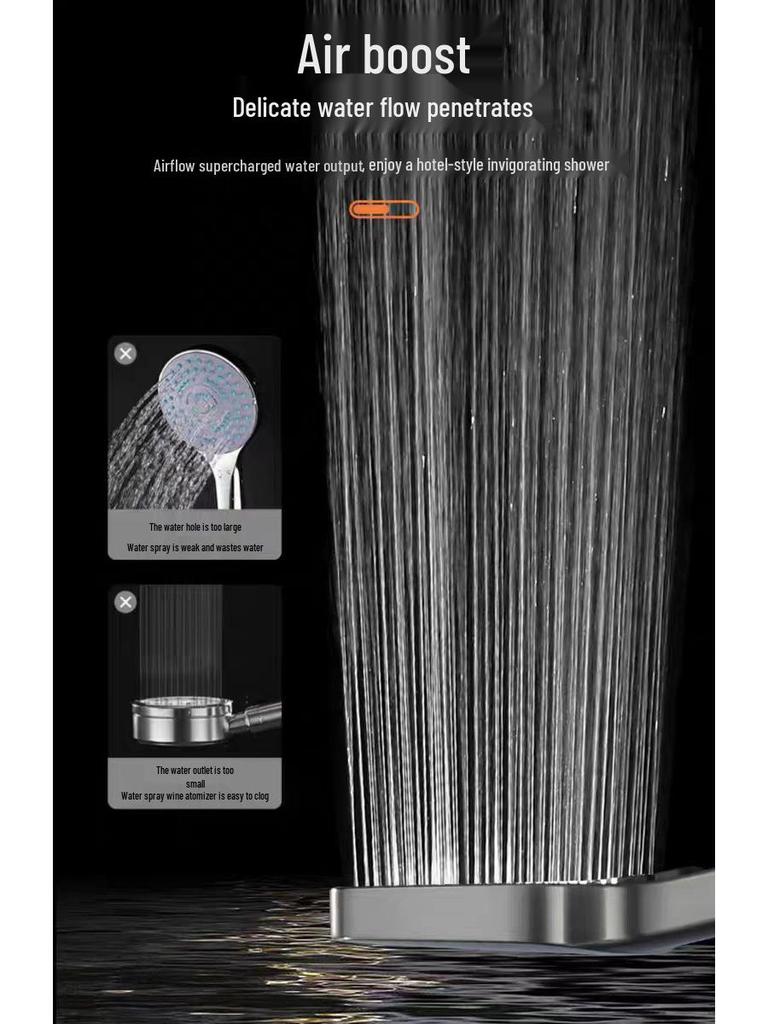 Handheld Water Heater Shower Head with Large Panel for Household Bathrooms