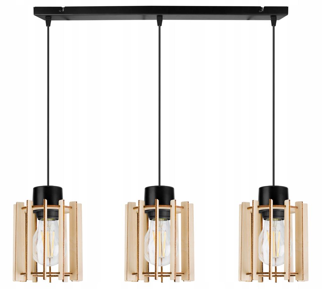 Hanging Lamp, Ceiling Chandelier, Wooden, Led Lampshade