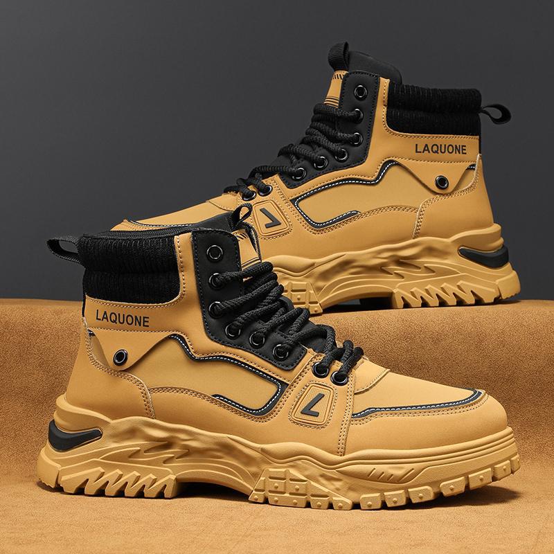 

Ботинки Мартина мужские модные туфли осень новые на толстой подошве нескользящие кожаная поверхность британский стиль высокие мужские ботинки рабочие ботинки 44