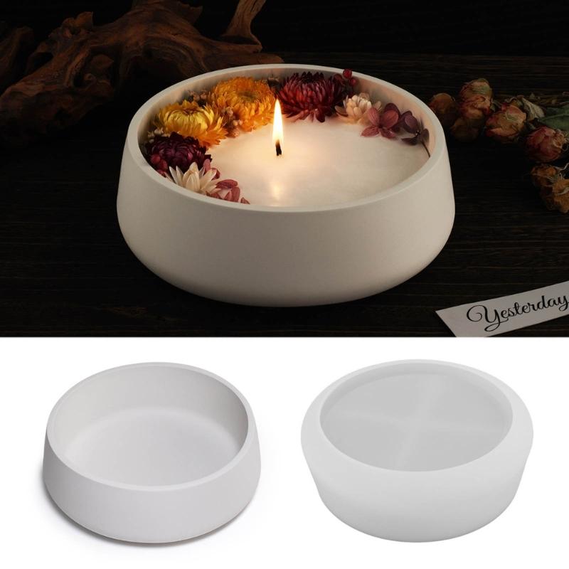 Concret Bowl Mold Candle Container Bowl Molds Pen Holder Gypsum Mould Flowerpot Cement Mold DIY Exploy Resin Molds Home