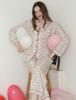 [Judyn] Vintage Floral Peach-Brushed Long Sleeve Pajama Top and Bottom Set [Shipped from Korea] 100% Authentic
