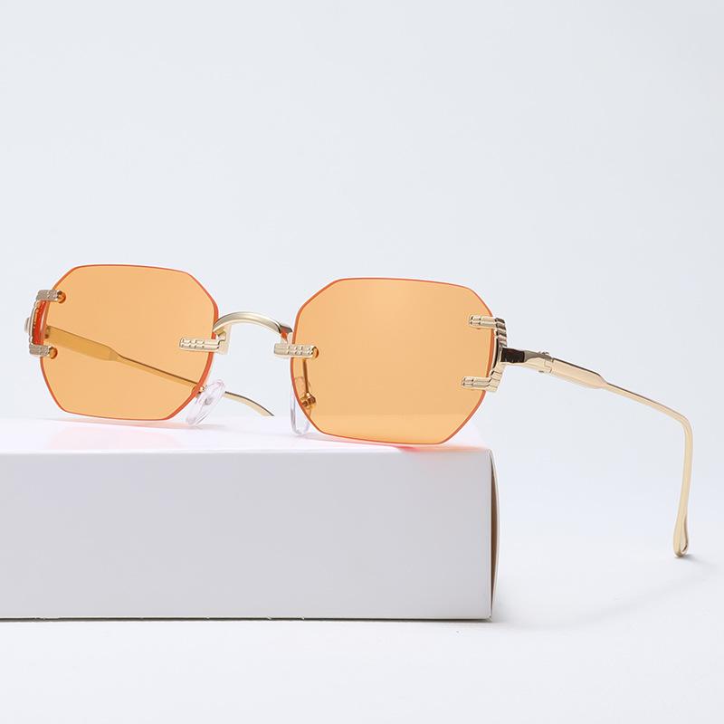 Innfatningsløse solbriller Rektangel Mote Populære kvinner Menn Skygger Små firkantede solbriller For Kvinner Mann Sommer Reiser Oculos