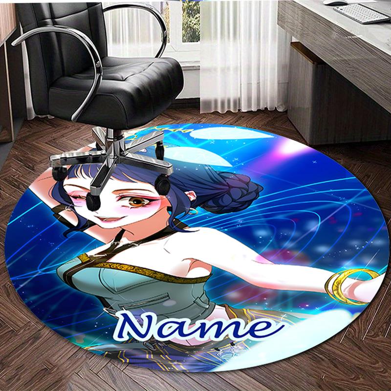 Personalized K-KPop Demon Hunters Round Chair Office Rug - Perfect for Mat, Office Chair & More - Ideal Gift for Birthdays and Holidays