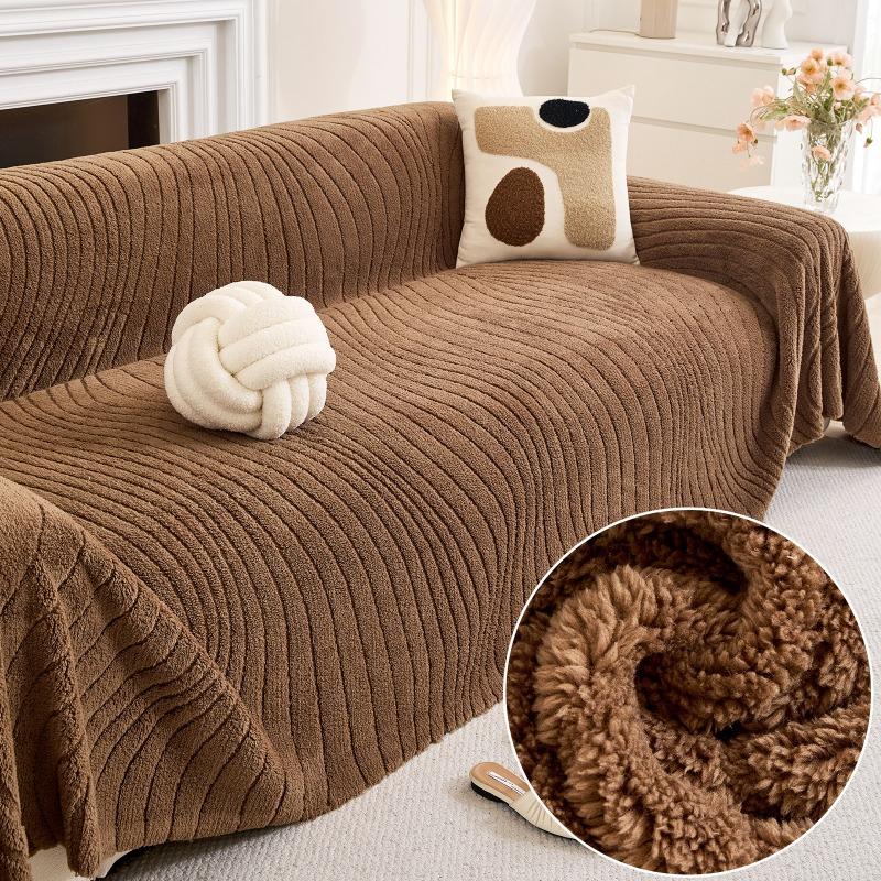 Shu cotton lint solid color whole bedding sofa towel universal in all seasons, non-slip and anti-cat scratch sofa cover, seat cushion