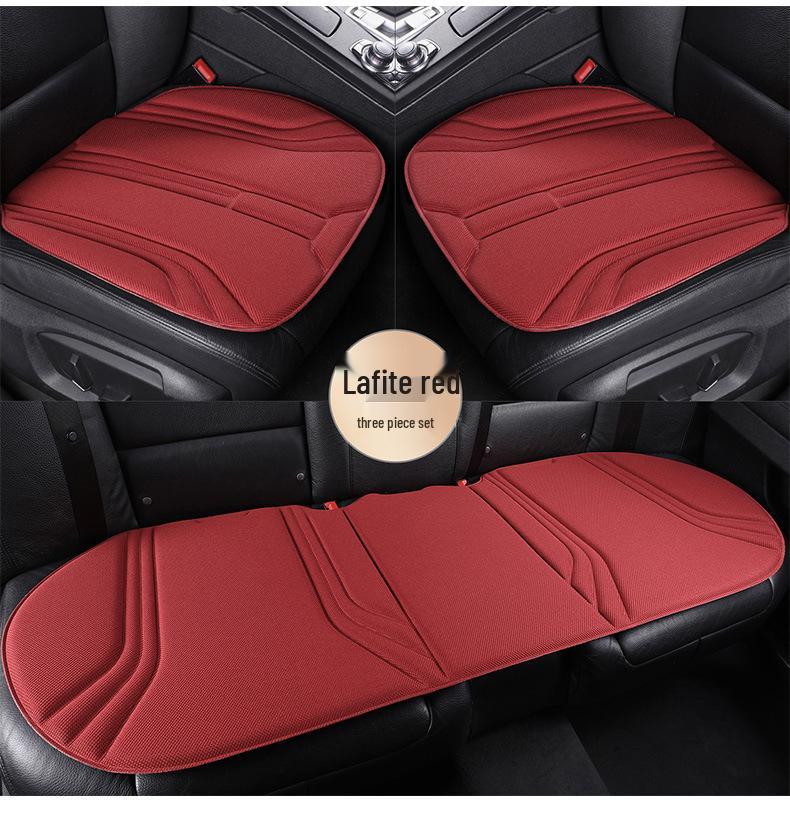 Three-Piece Seaweed Fiber Car Seat Cushion Set: Universal, Comfortable, Breathable, Non-Slip, All-Season Cover.