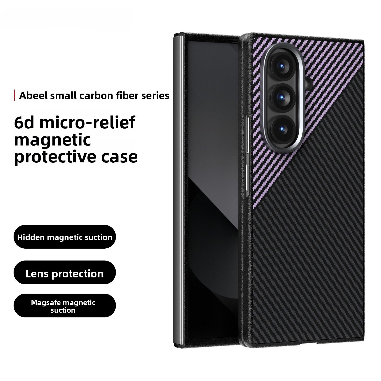 

For Samsung Galaxy Z Fold 7 6 5 Fold 7 Fold 6 Phone Case for Magsafe Magnetic Wireless Charging Carbon Fiber Protective Cover Galaxy Z Fold7
