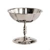 Stemmed Dessert Cup Mirror Polished Stainless Steel Fluted Edge Tableware for Table