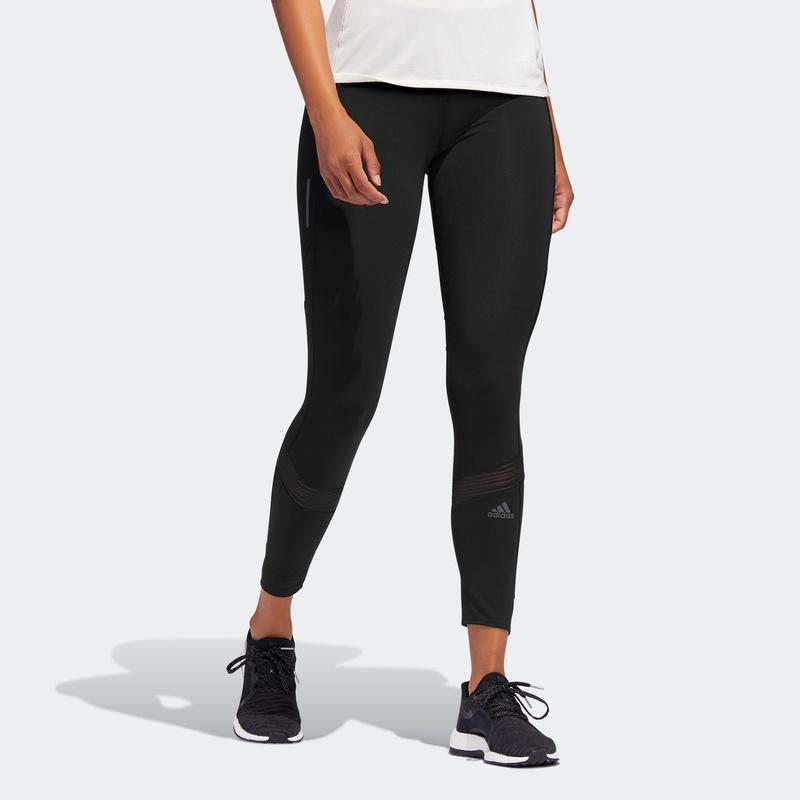Adidas Solid Color Logo High-Waist Running Tights Women Bottoms Black DT2842