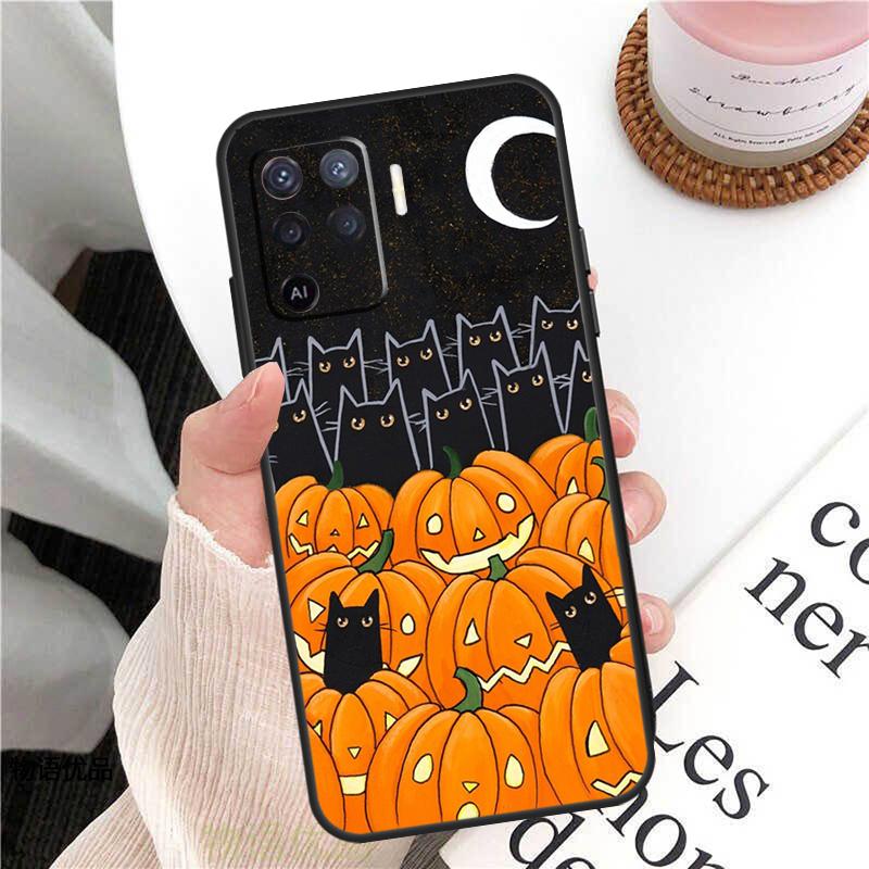 Halloween Pumpkin Horror Case For OPPO A74 A94 A54 A15 A3S A5S A1K A52 A72 A83 A91 A93 A53S A5 A9 A31 A53 Cover