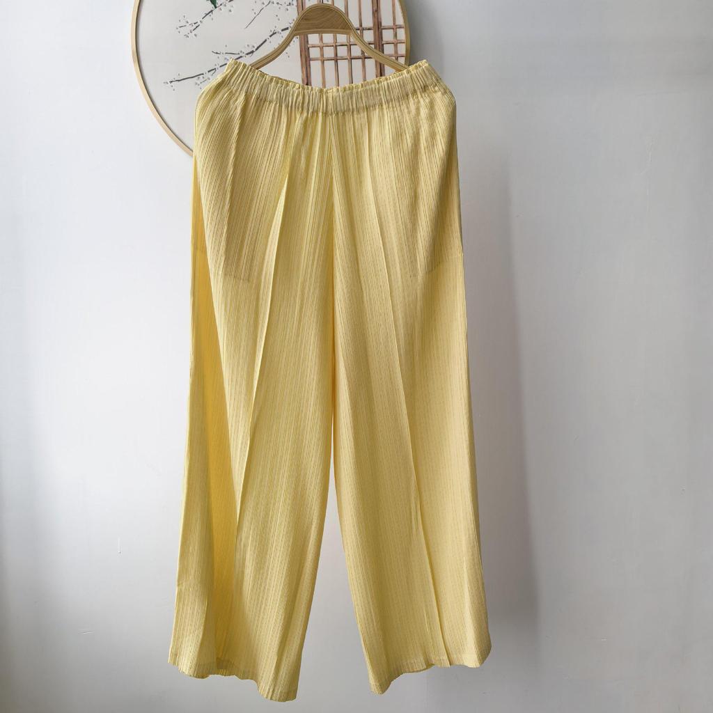 2026 Summer High-End Miyake Pleated Soft Breathable Straight-Leg Pants