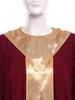 S-XXL Women Choir Robe Flared Long Sleeve Ruffled Trim Color Block Sash Long Priest Cassock for Church Activities