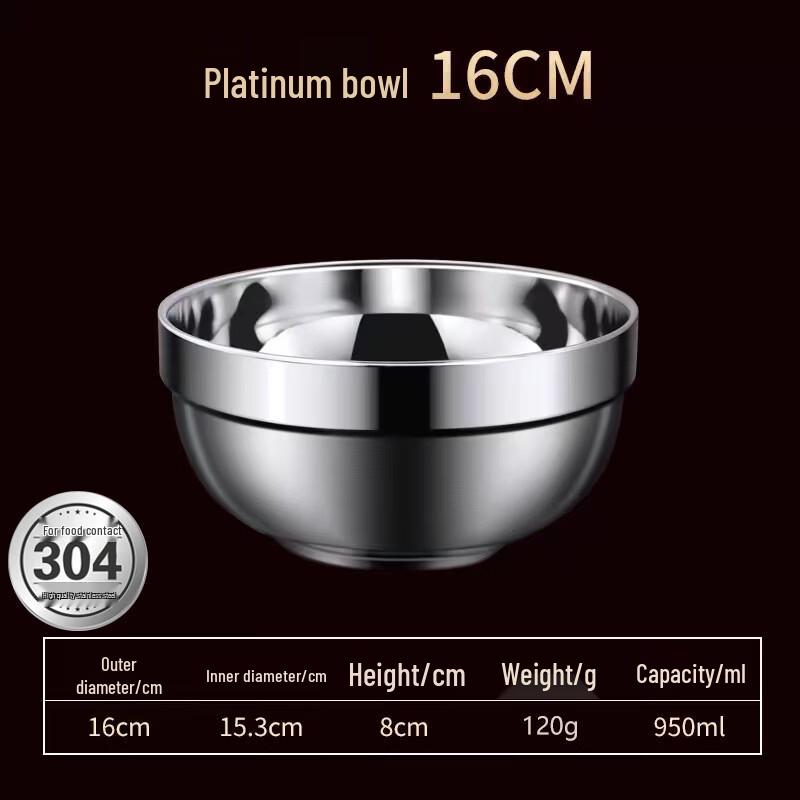 Cmaos 16cm Kids  Double-Layer Insulated 304 Stainless Steel Bowl (3-Pack)