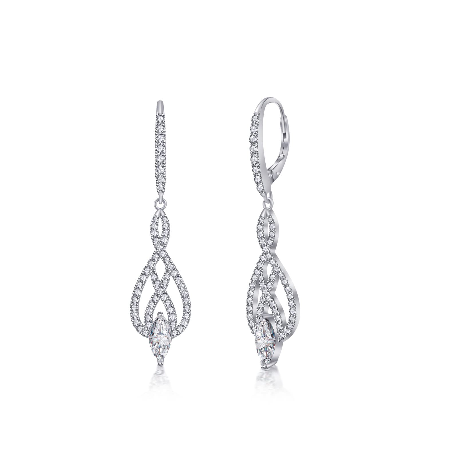 

PHNIBIRD Сережки-підвіски з кельтським вузлом для жінок 925 стерлінгове срібло сережки-кільця з застібкою-левербеком краплі весільні розкішні західні ювелірні вироби