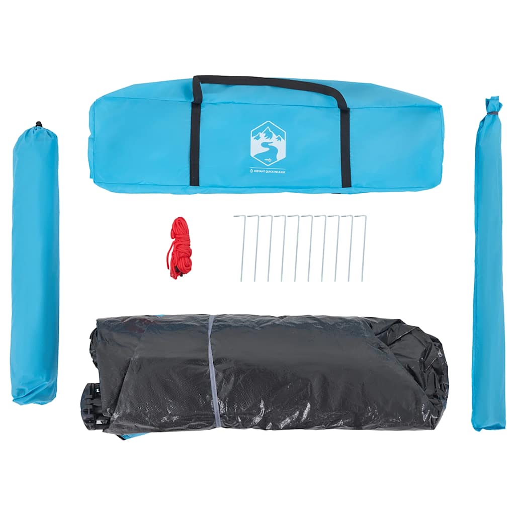 Dome Camping Tent for 4 Persons Blue Quick Release