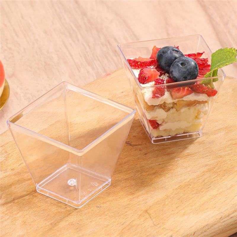M-Modern-100PCS 2OZ Mini Dessert Cups For Party Small Plastic Dessert Cups Disposable Dessert Cups For Pudding Fruit