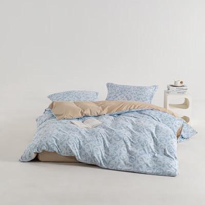 Muji Floral Yarn-Dyed Double Gauze 4-Piece Bedding Set