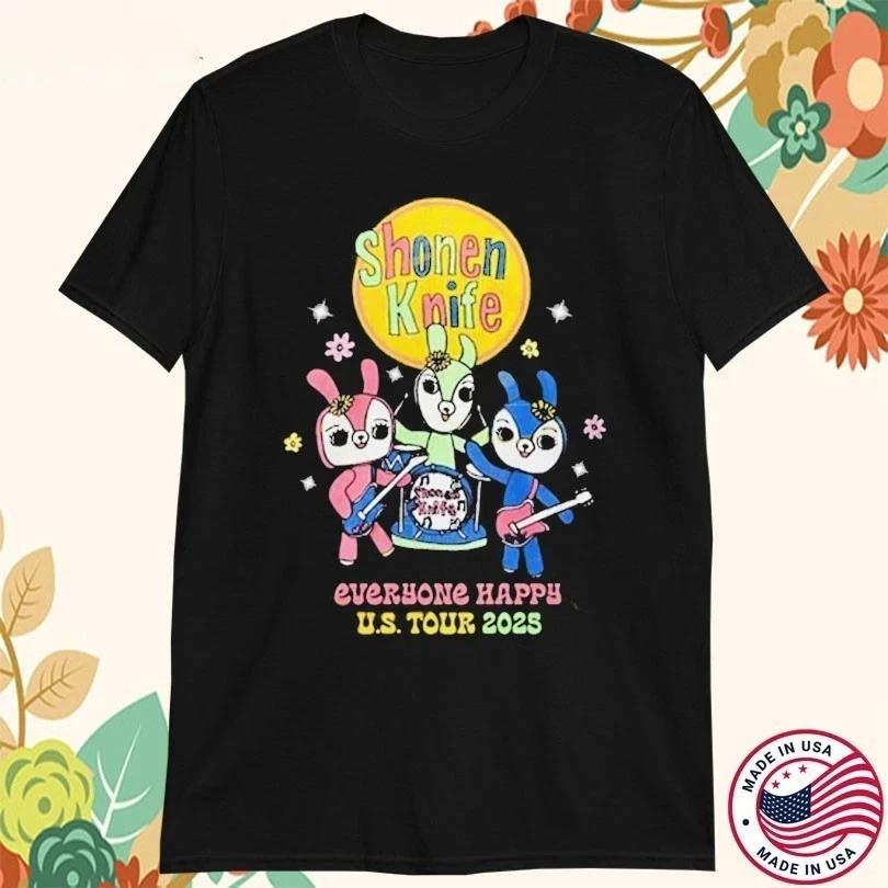 New! Shonen Knife Everyone Happy Us Tour 2025 Shirt Full Size S-3XL S