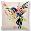Watercolor Birds Series Cushion Cover Goldfinch Chickadee Cardinal Kingfisher Prints Pillow Case