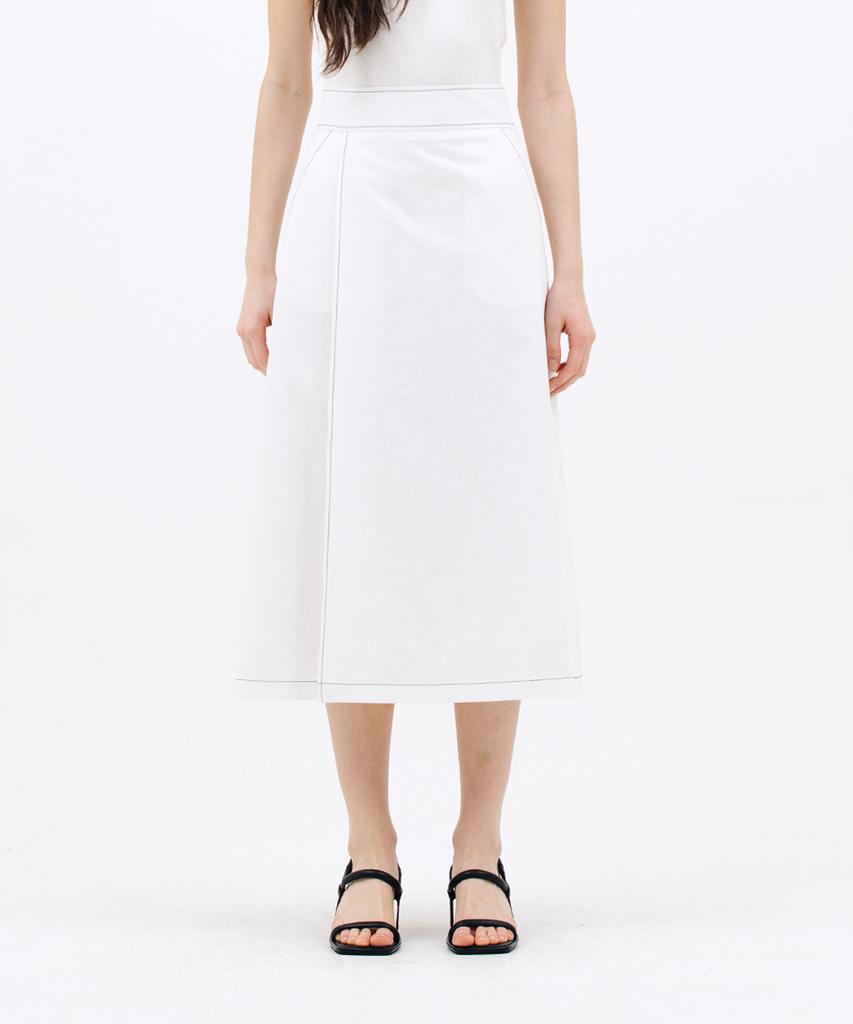 Jun By Jun K Stitch Skirt_White