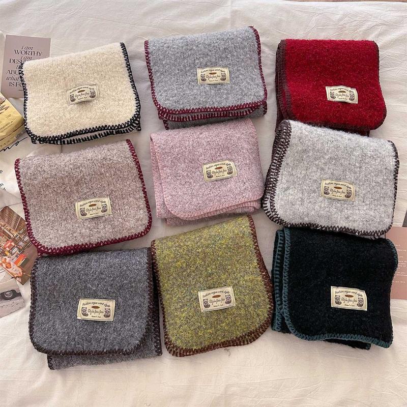 2024 New Retro Autumn and Winter New Warm and Knitted Neck Scarves