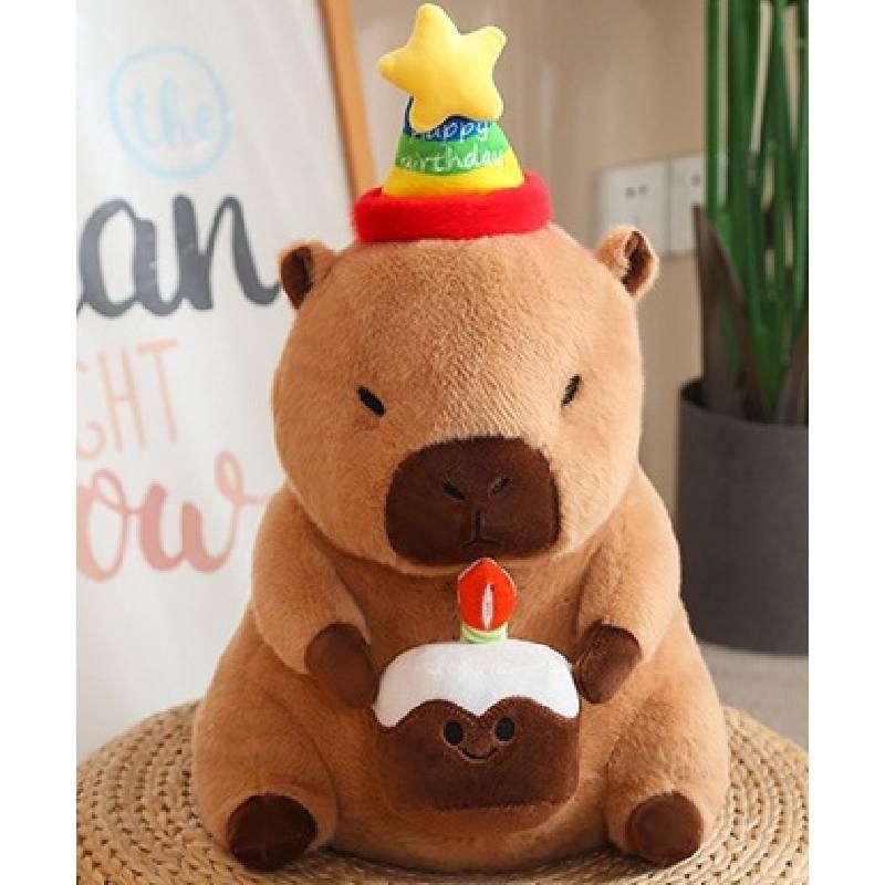 

Плюшевая игрушка капибара, кукла, фруктовый молочный чай, подарок на день рождения, игрушка с цветком, украшение Birthday,30cm