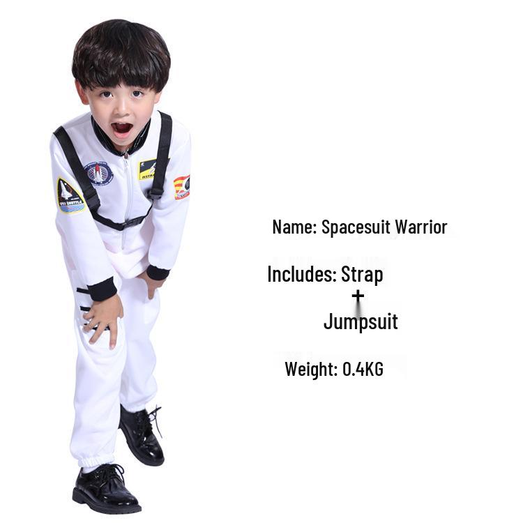 Astronaut Pilot Spacesuit Costume for Kids - Children's Day Cosplay & Class Activity Outfit