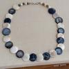 Boho Contrast Color Round Natural Shell Beads Beaded Necklace For Women Silver Plated Chain Strand Chokers Wholesale