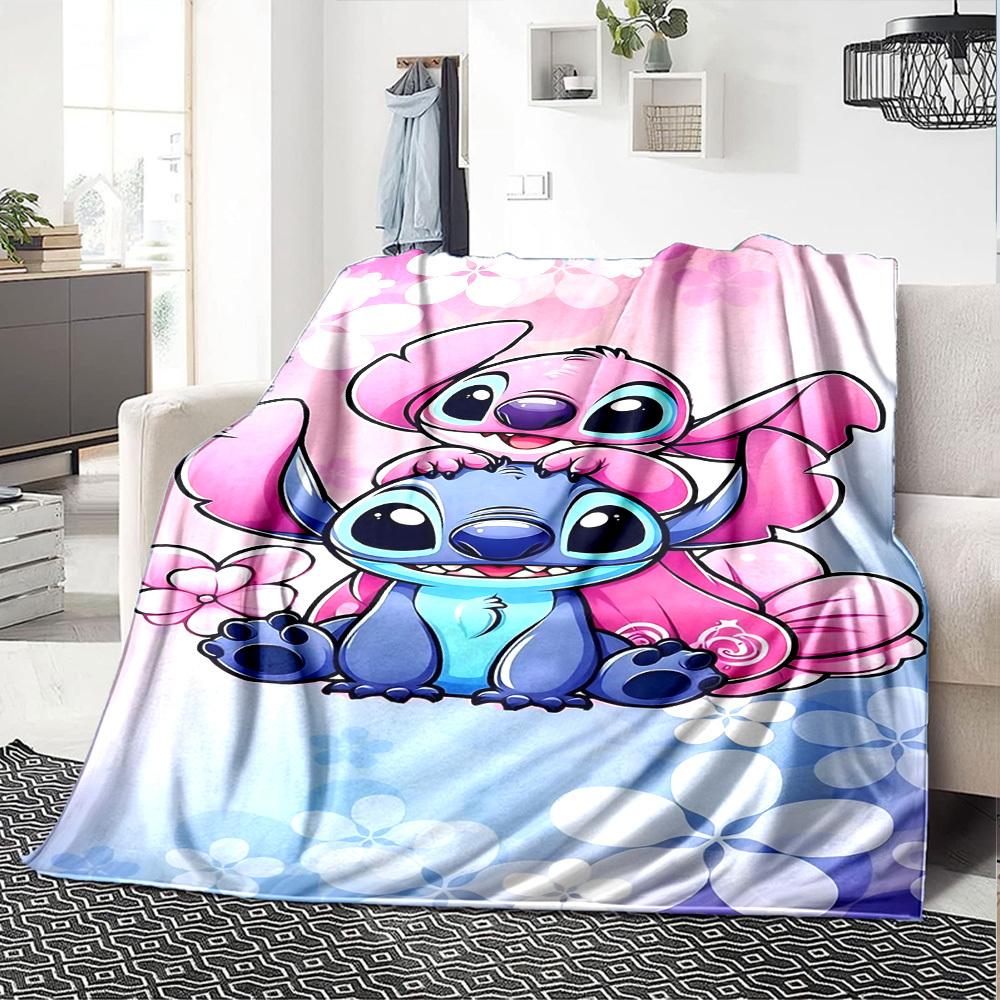 1 Stück Stitch Niedliche Decke Leichte Flanelldecke für Sofa Bett Reisen Camping Wohnzimmer Büro Couch Sessel