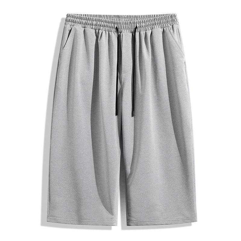 Summer Elastic Waist Plus Size Men's Cropped Pants Casual Pants