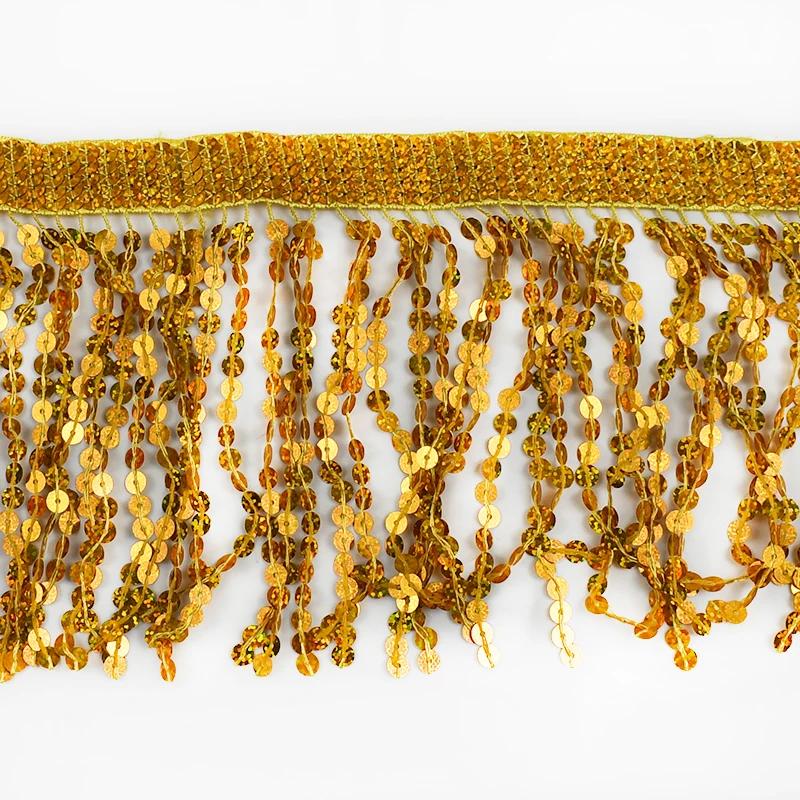 1-5M 16cm Meetee Sequin Tassel Fringe Latin Dress Lace Trims Ribbon Clothes Fringes Fabric Garment Crafts Sewing Accessories