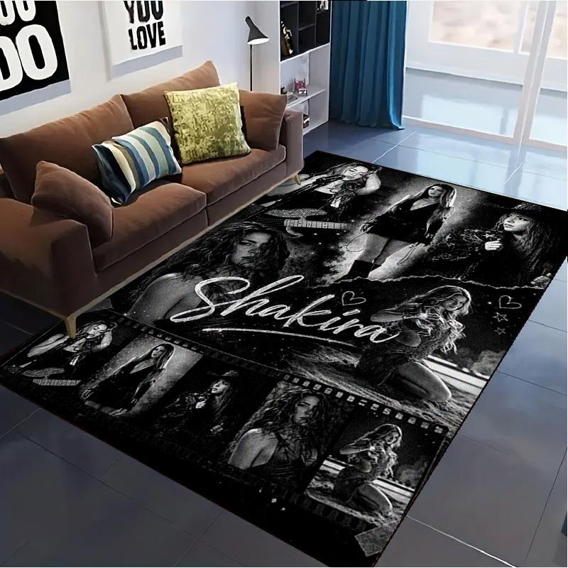 Tappeto Tappeto Poster Shakira per Soggiorno Camera da Letto Casa Decorazione Divano, Tappetino Antiscivolo per Giochi Bambini