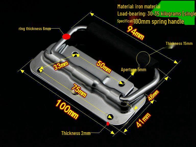 304 Stainless Steel Spring Loaded Folding Handle for Wooden Toolbox