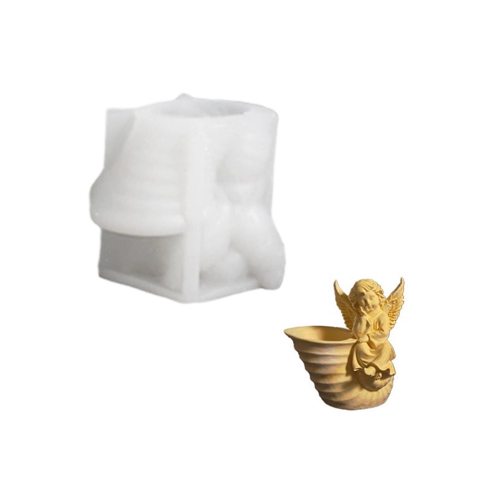 

Креативный силиконовый молд для подсвечника в виде ангела для DIY украшений, поделок из смолы и украшений для кашпо с суккулентами T1
