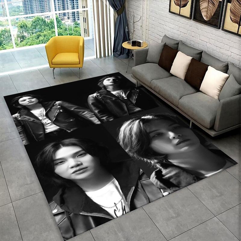 Famous B-BTS SUGA Agust D KPOP Non-Slip Area Rug for Living Room,Bedroom,Playroom,Soft Carpet Floor Mat Home Decor Rug Kids Room