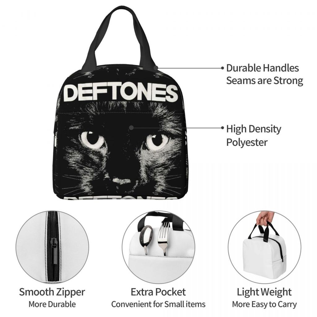 Deftones Music Metal Band Nes Legend Awesome Art Insulated Lunch Bag for Women Children Food Boxes Thermal Lunch Box Tote