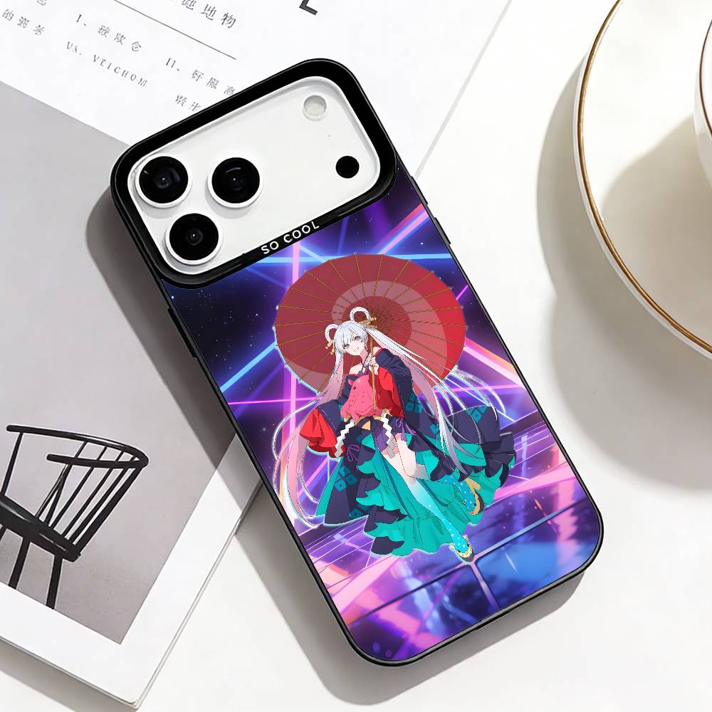 C-Cosmic Princess Kaguya Phone Case For iPhone17,16,15,14,13,12,Pro Max Black Colored Silver Plated Inside Cover