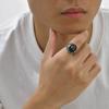 Vnox Rock Punk Stijlvolle Roestvrijstalen Ringen voor Mannen, Onyx Steen Zwart Glas Optie Ring, Feest Bruiloft Mode Sieraden Cadeau Nieuw